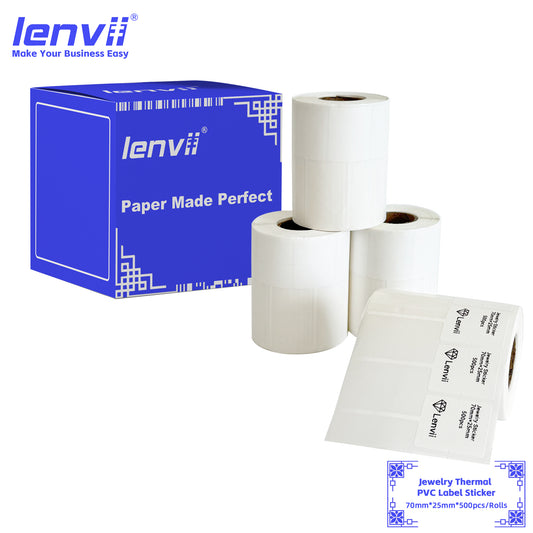 LENVII 70x25mm 5-proof jewelry price tags, oil & scratch resistant removable label stickers for necklaces and retail pricing